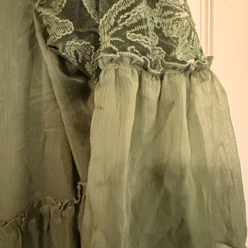 Cato Forest Green Floral Lace Blouse 22/24 - Picture 5 of 6